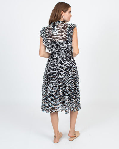 Club Monaco Clothing Small | US 4 "Saffra" Printed Ruffle Dress