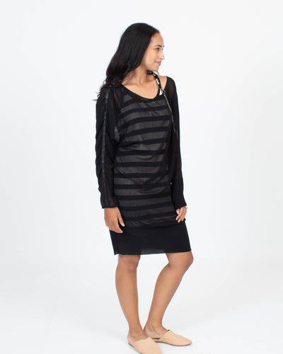 cop. copine Clothing Small Sheer Striped Dress