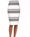 Elizabeth and James Clothing Small | 4 "Aisling" Striped Pencil Skirt