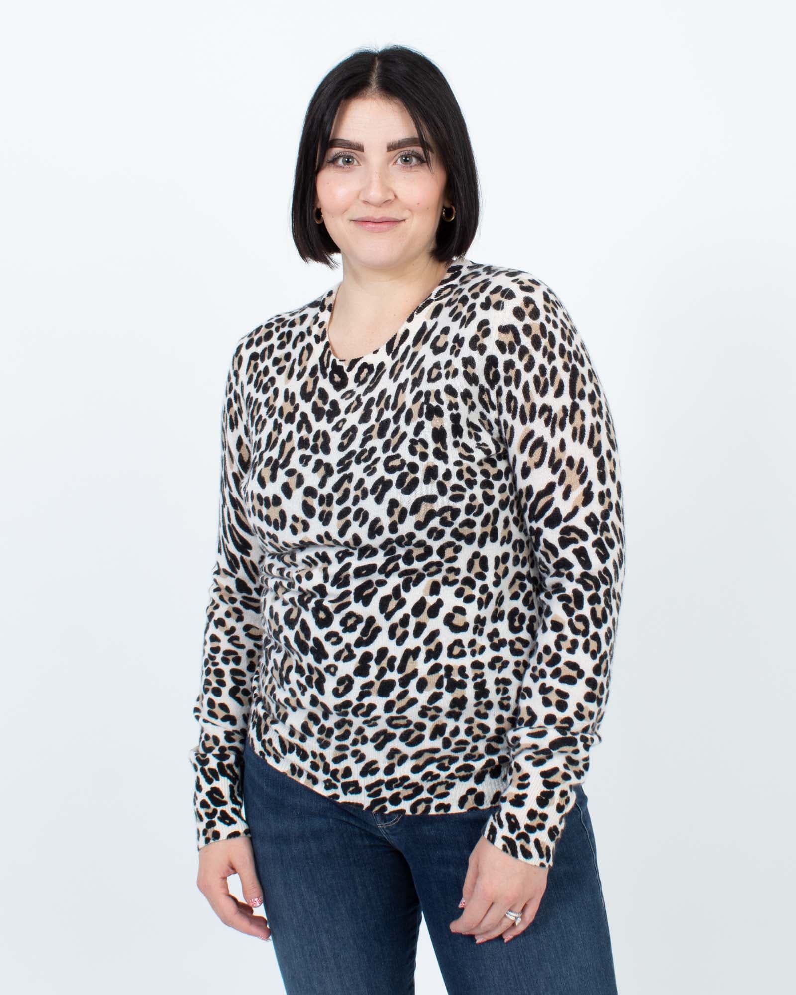 Animal print cashmere outlet sweater