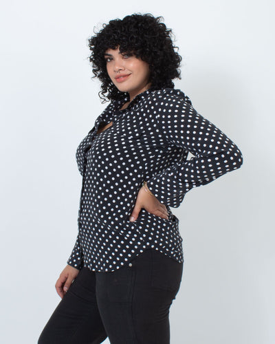 Equipment Clothing XL Polka Dot Printed Blouse