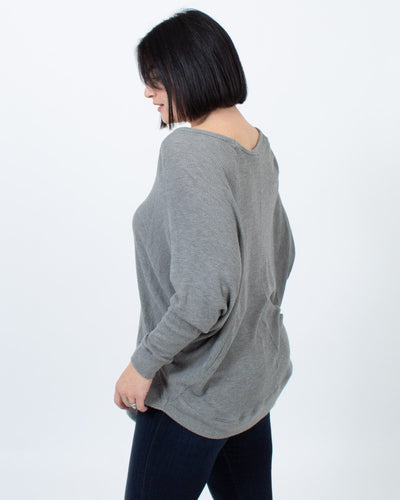 Feel The Piece Clothing One Size Ribbed Grey Blouse