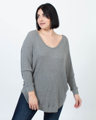 Feel The Piece Clothing One Size Ribbed Grey Blouse