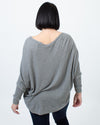 Feel The Piece Clothing One Size Ribbed Grey Blouse