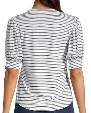 FRAME Clothing XS Balloon Sleeve Striped Tee