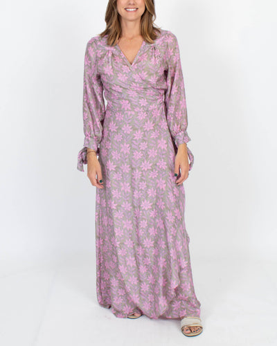 HANNAH Artwear Clothing Medium "Luna" Floral Silk Maxi Dress