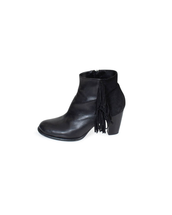 Leather Fringe Ankle Boots The Revury