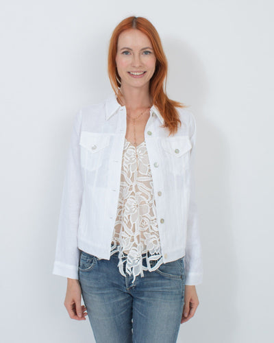 i Linen Clothing Small White Linen Jacket