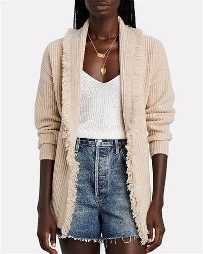 Intermix Clothing XS "Charlie Fringe Wool-Cashmere" Cardigan