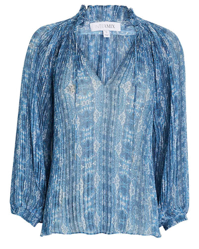 Intermix Clothing XS "Paulette Pleated Paisley" Blouse