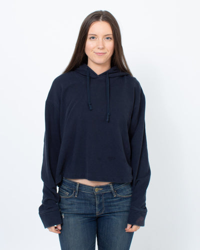 James Perse Clothing Small | US 2 Navy Hooded Sweatshirt