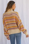 Jen's Pirate Booty Clothing Medium "Apres-Ski Striped Pullover" Turtleneck Sweater