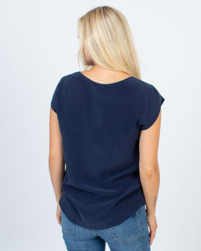 Joie Clothing Small Silk Navy Blouse