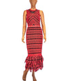 Jonathan Simkhai Clothing Medium Red and Black Cutout Gown