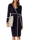 Karen Millen Clothing Small Striped Wrap Knit Dress