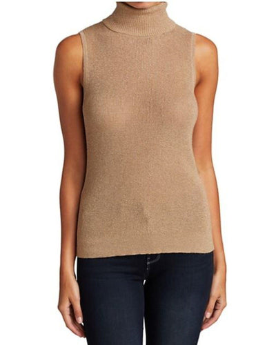 L'Agence Clothing Small "Sabrina" Metallic Sleeveless Turtleneck Sweater