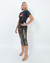 Le Superbe Clothing Large Camo Print Sequin Skirt