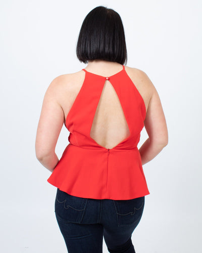 Lovers + Friends Clothing Medium Red Peplum Blouse