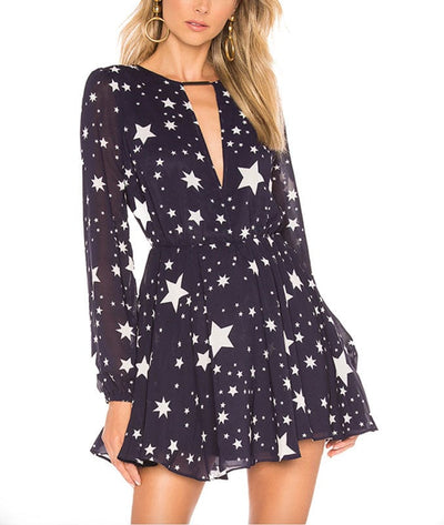 Lovers + Friends Clothing Small Star Print Dress