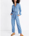 Madewell Clothing Medium "Denim Tie-Waist" Jumpsuit