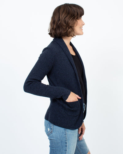 Margaret O'Leary Clothing XS Navy Knit Blazer