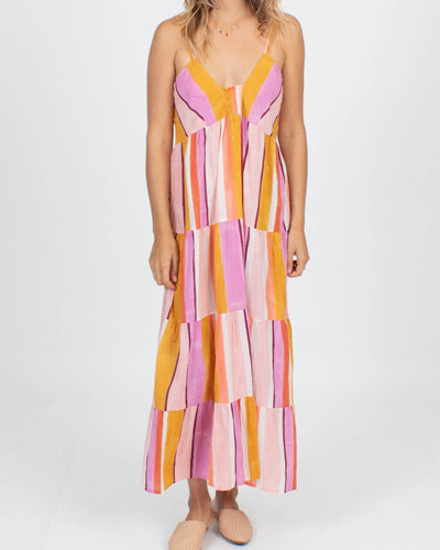 Matta Clothing Medium Variegated Stripe Sleeveless Maxi Dress