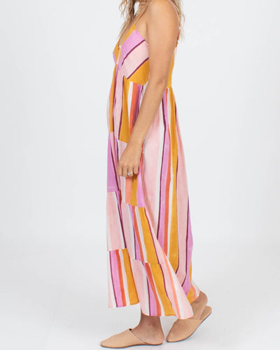 Matta Clothing Medium Variegated Stripe Sleeveless Maxi Dress