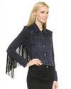 McGuire Clothing XS "Skywalker Distressed Denim Fringed Jacket"