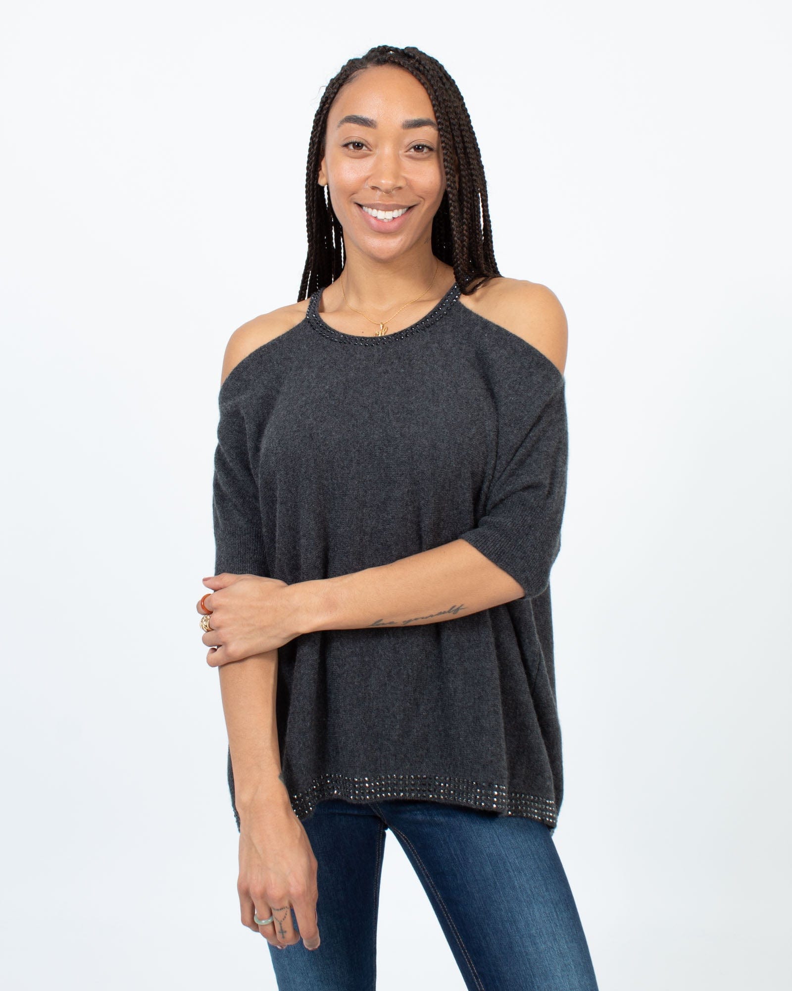 Minnie rose off the shoulder sweater new arrivals