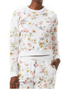 Monique Lhuillier Clothing Large "Floral Printed Cropped Sweatshirt"