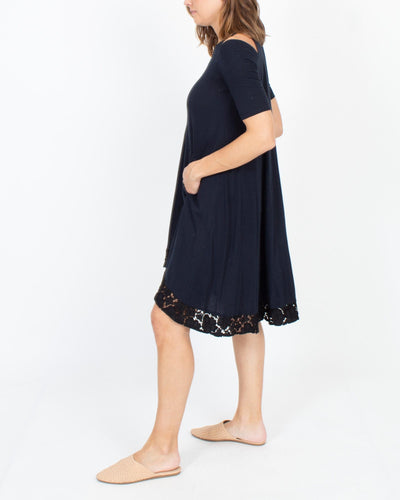 Morgane Le Fay Clothing Small Navy Cotton Dress