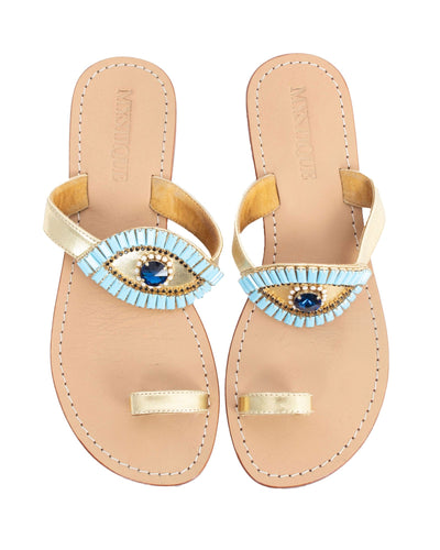 Mystique Shoes Large | US 10 Beaded Flat Sandals