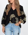 Natalie Martin Clothing Small Large Print Cotton Blouse