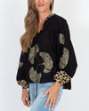 Natalie Martin Clothing Small Large Print Cotton Blouse