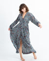 Natalie Martin Clothing Small Printed Wrap Maxi Dress