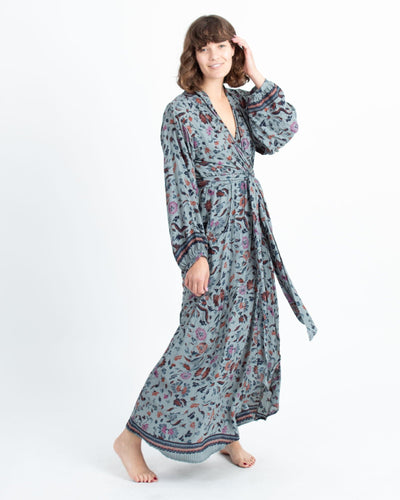 Natalie Martin Clothing Small Printed Wrap Maxi Dress