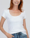 Nation LTD Clothing Medium Scoop Neck White Tee