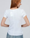 Nation LTD Clothing Medium Scoop Neck White Tee