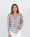 Nili Lotan Clothing Medium Plaid Button Down Blouse