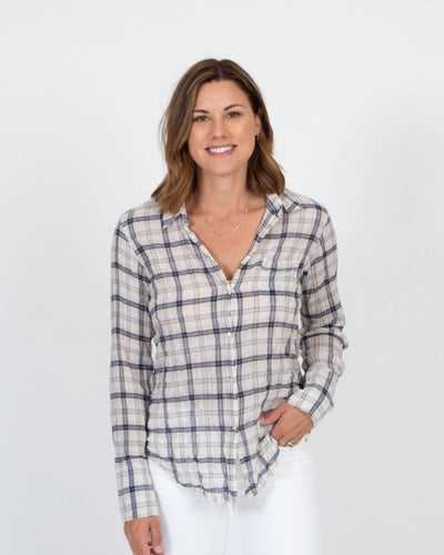 Nili Lotan Clothing Medium Plaid Button Down Blouse