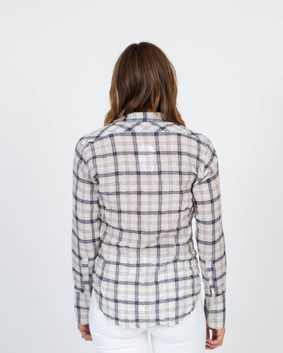 Nili Lotan Clothing Medium Plaid Button Down Blouse