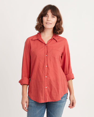 Nili Lotan Clothing Medium Red Button Down