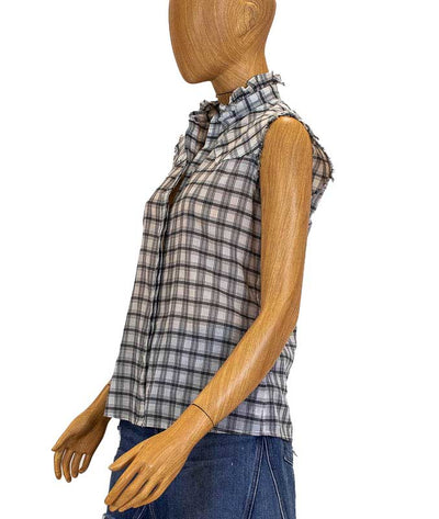 Nili Lotan Clothing XS "Feora" Plaid Sleeveless Shirt