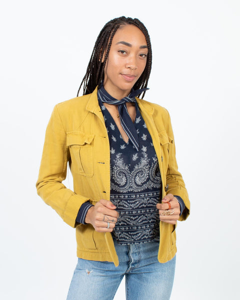 Buy Merlot Mustard Yellow Cropped biker jacket a waist belt with buckle.  Jacket for Women at Amazon.in