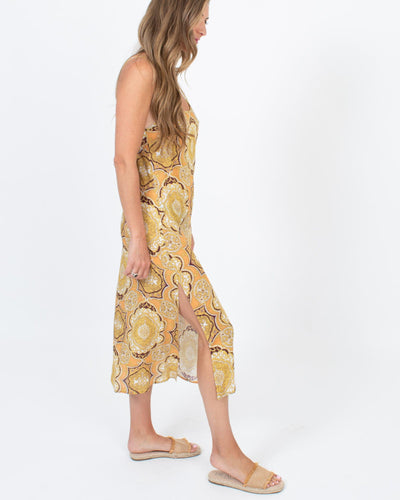 Novella Royale Clothing Medium "Avery" Printed Spaghetti Strap Midi Dress