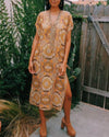 Novella Royale Clothing Small "Margot Caftan" Midi Tunic Dress