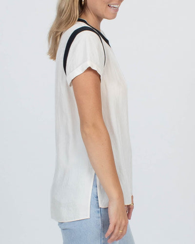 Rag & Bone Clothing Small Contrast Trim Blouse