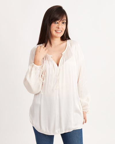 Raquel Allegra Clothing Small Long Sleeve Blouse