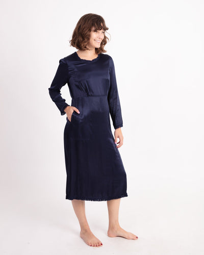 Raquel Allegra Clothing Small Long Sleeve Midi Dress