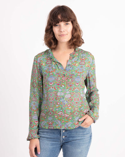 Raquel Allegra Clothing Small Printed Button Down